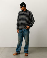 STRIPED RUGBY SHIRT - Black