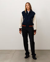 WOOL VARSITY JACKET - Navy