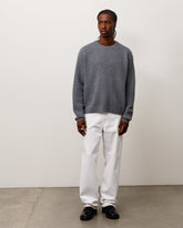 WAFFLE CASHMERE SWEATER - Charcoal