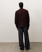 TEXTURED CARDIGAN - Navy Brown
