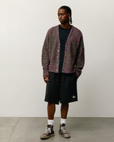 TEXTURED CARDIGAN - Purple/Green
