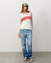 LIGHTWEIGHT STRIPED SWEATER - Bone