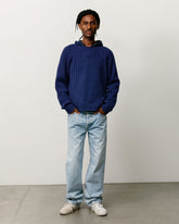 MERINO ROLL NECK SWEATER - Blue