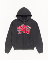 STÜSSY SPORT ZIP HOODIE - Washed Black