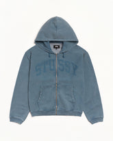 FADED GRAPHIC ZIP HOODIE - Washed Navy