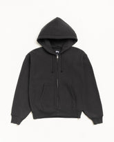 BASIC DIAMOND ZIP HOODIE - Black
