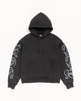 MOTIF PRINT HOODIE - Black