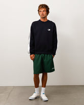 PANELED STRIPE CREW - Black