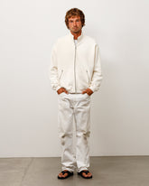 ZIP FLEECE MOCK NECK - Cream