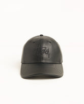 LEATHER BASIC STÜSSY CAP - Black