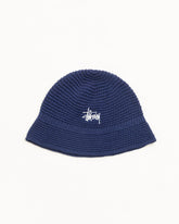 BASIC KNIT BUCKET HAT - Navy