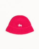 BASIC KNIT BUCKET HAT - Red
