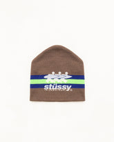 STRIPE SKI BEANIE - Tan