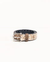 8 BALL STUDDED BELT - Raw Cowhide Hair