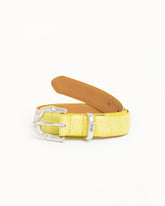 BAMBOO BUCKLE BELT - Citron Croc Pattern