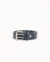 PUNCH OUT LEATHER BELT - Black