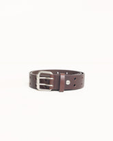 PUNCH OUT LEATHER BELT - Brown