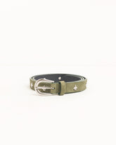 SPADE EMBLEM BELT - Olive Suede
