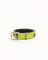 ARGYLE LEATHER BELT - Lime