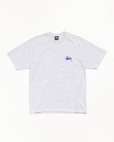 BASIC STÜSSY TEE - ASH HEATHER/BLUE