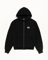 BASIC STÜSSY ZIP HOODIE - Black