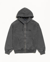 BASIC STÜSSY ZIP HOODIE - Black/Black