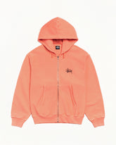 BASIC STÜSSY ZIP HOODIE - Sherbert