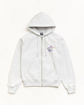 DOT SURF PUFF PRINT ZIP HOODIE - Ash Heather