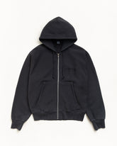 BEACH ROOTS ZIP HOODIE GARMENT DYED - Faded Black