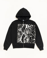 SNAKESKIN ZIP HOODIE - Black