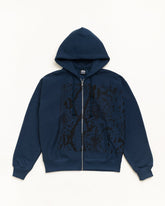 SNAKESKIN ZIP HOODIE - Navy