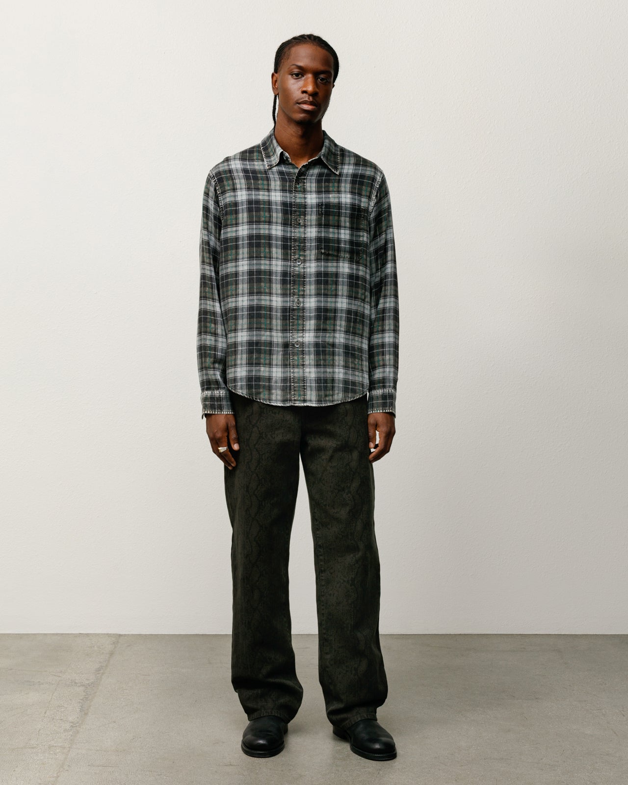MATTHEW PLAID SHIRT - Charcoal