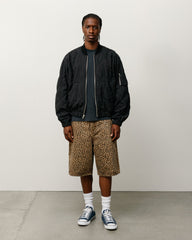 DENIM WORK SHORT - Leopard