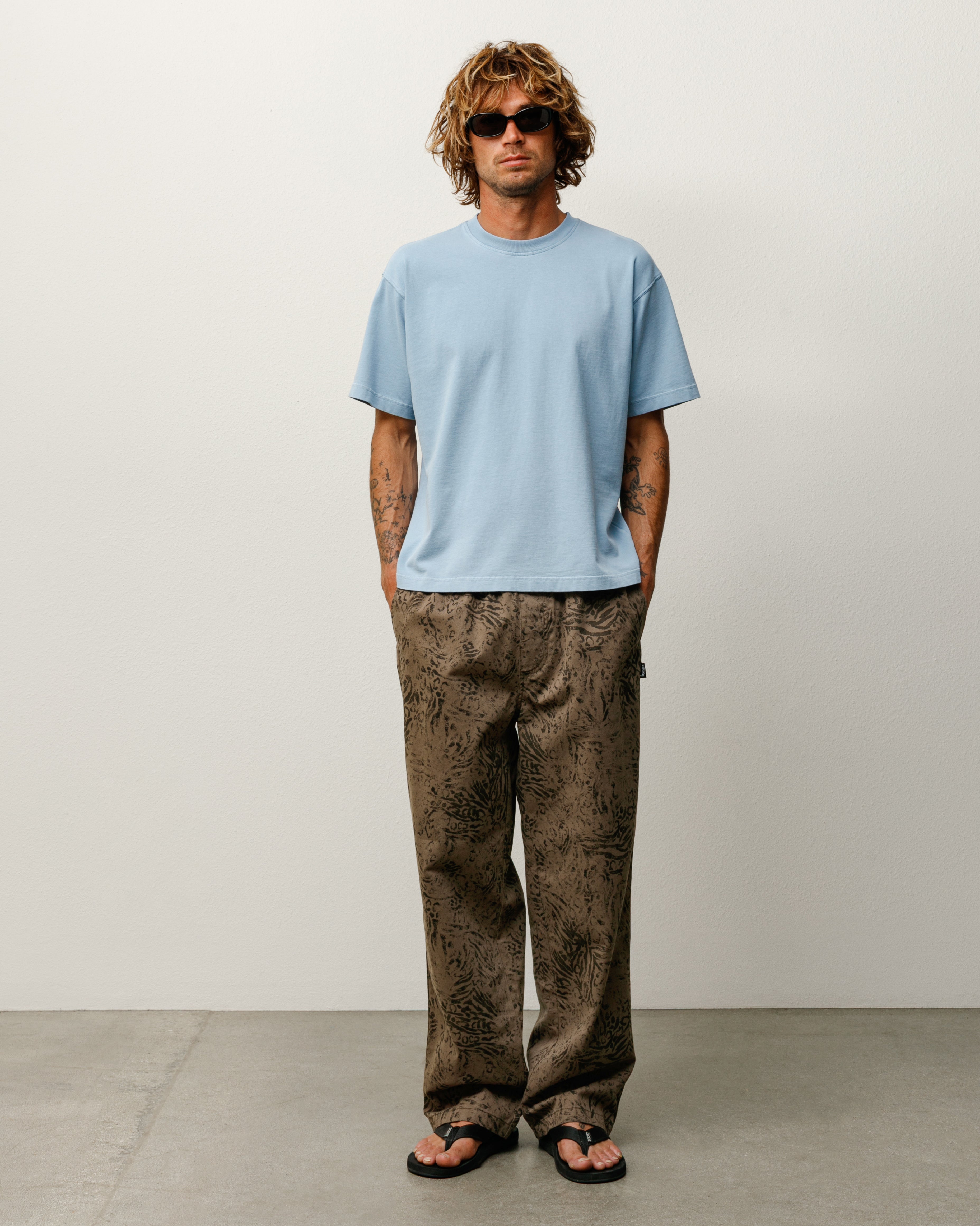 GARMENT DYED SS TEE - Dust Blue