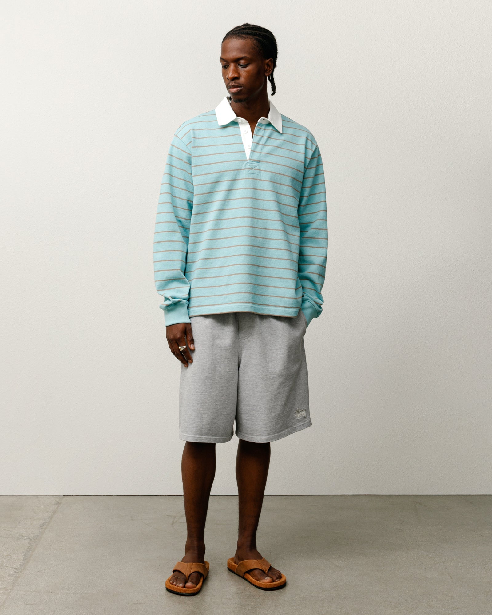 STRIPED RUGBY SHIRT - Blue
