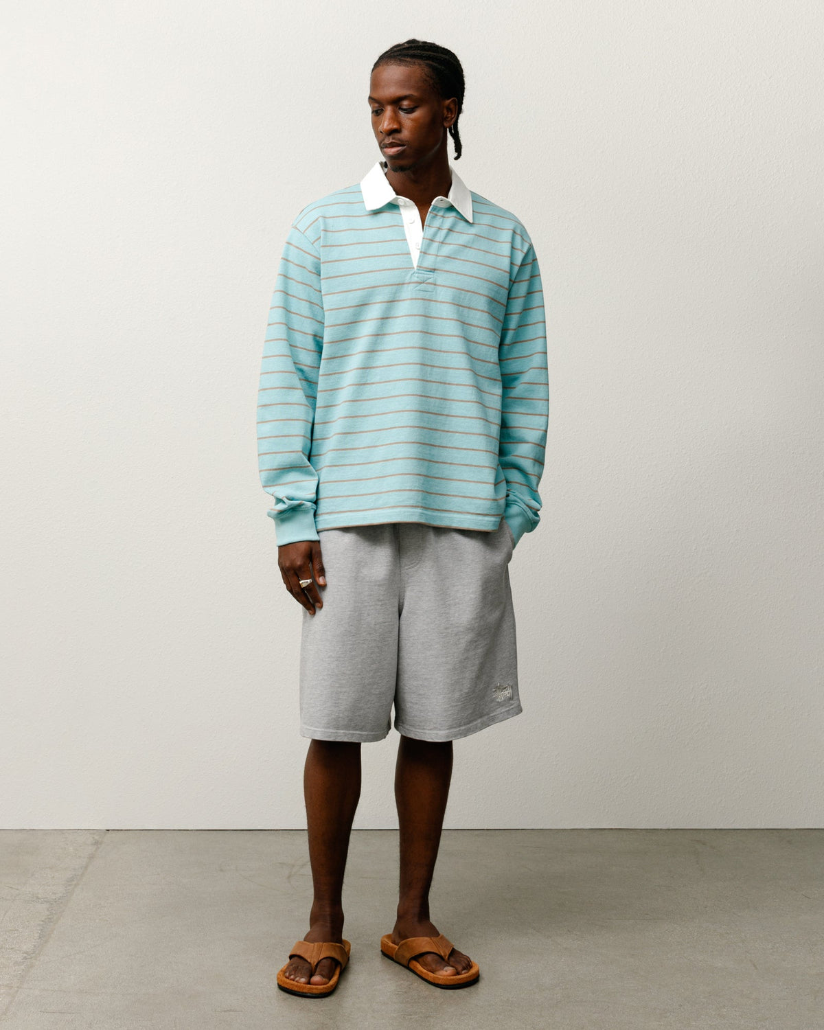STRIPED RUGBY SHIRT - Blue