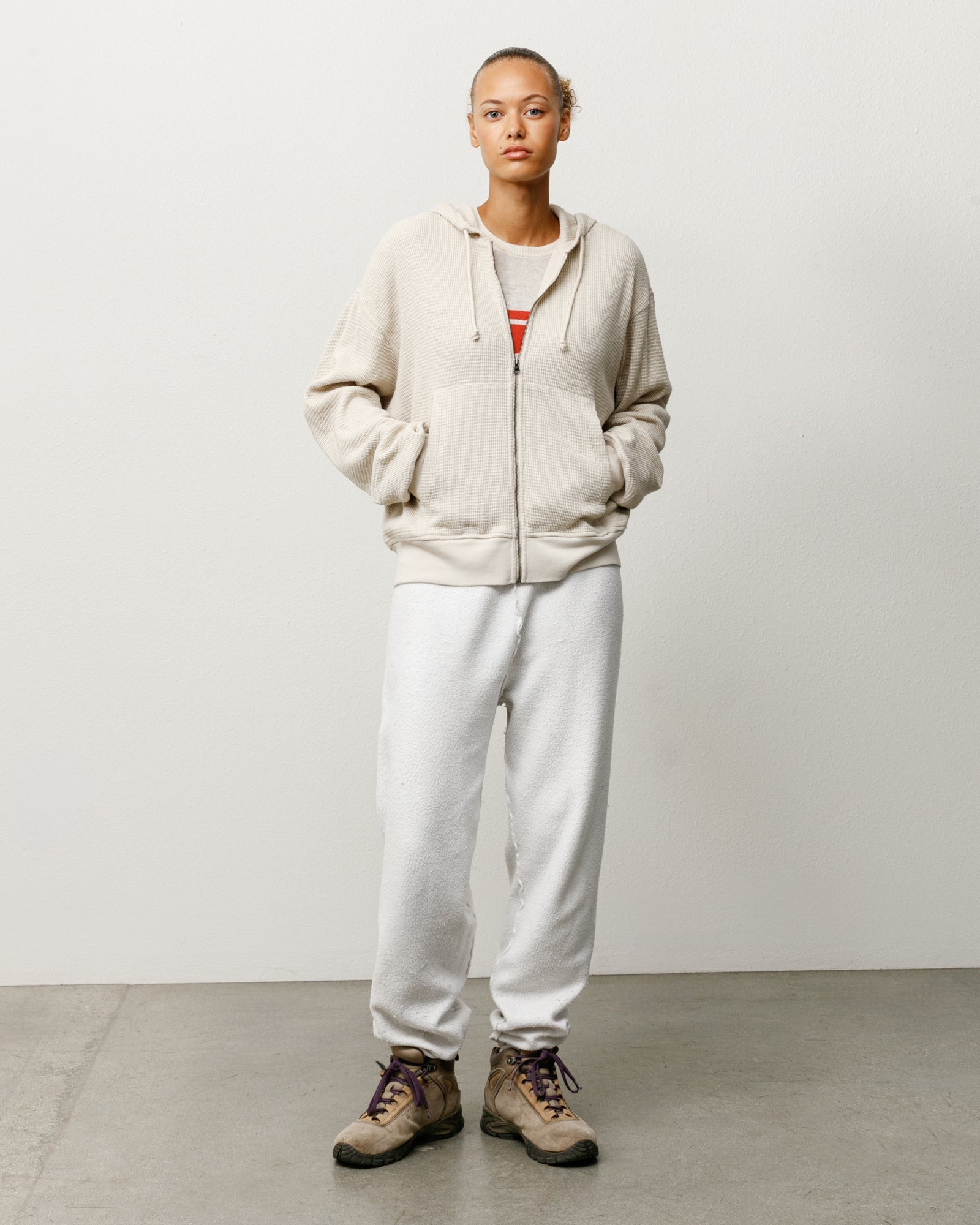 LIGHTWEIGHT THERMAL HOODIE - Bone