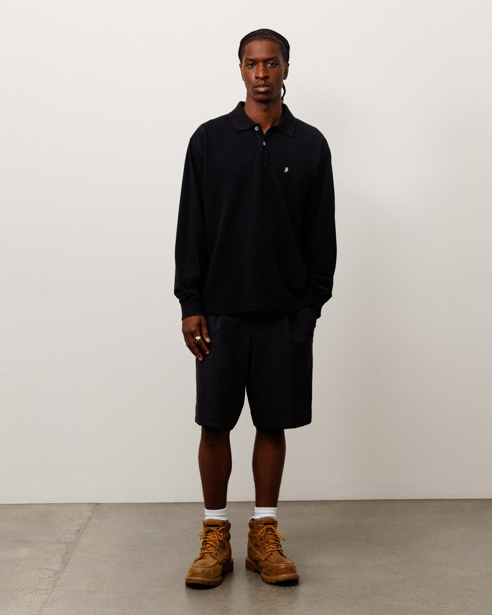CLASSIC PIQUE LS POLO - Black