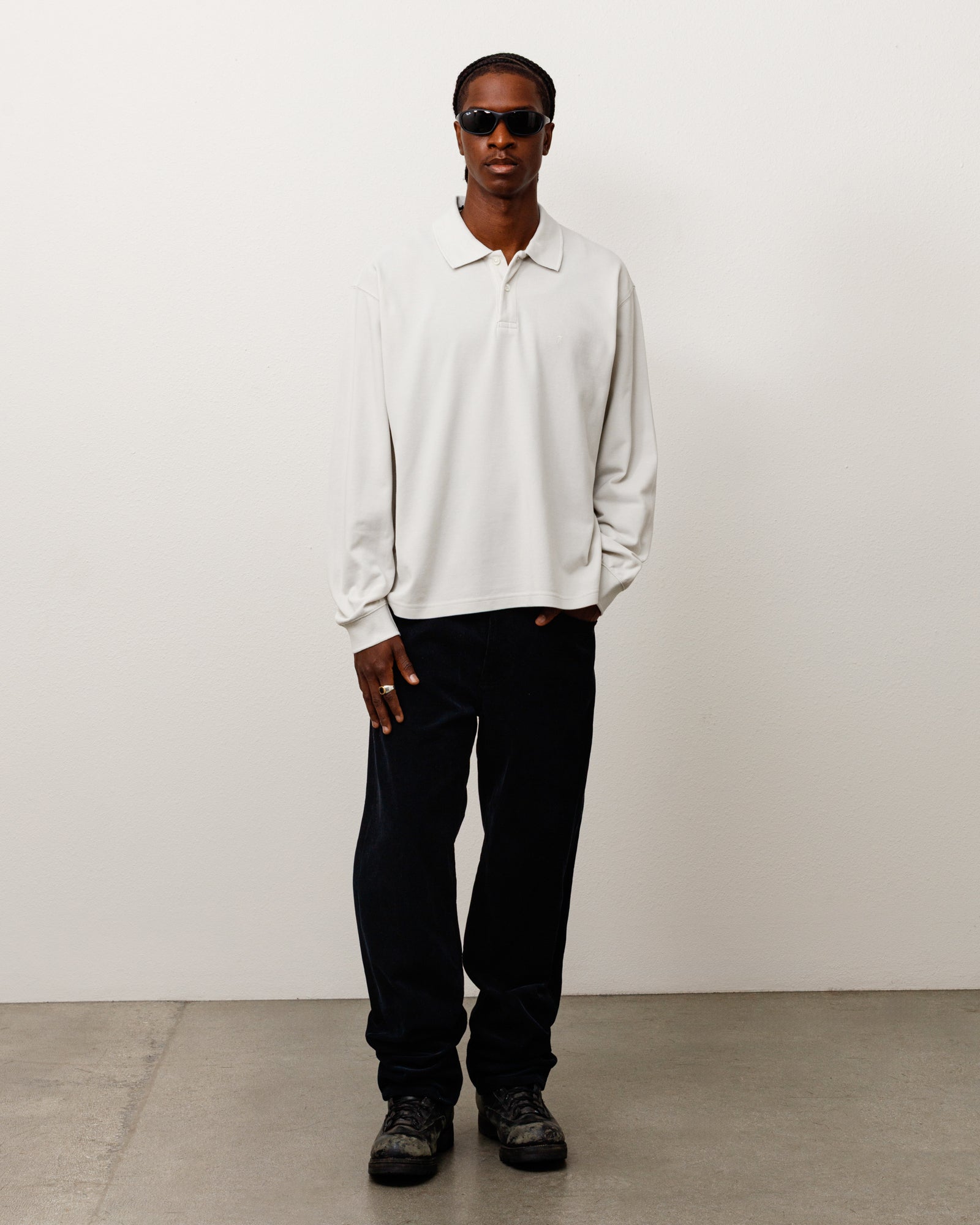CLASSIC PIQUE LS POLO - Bone