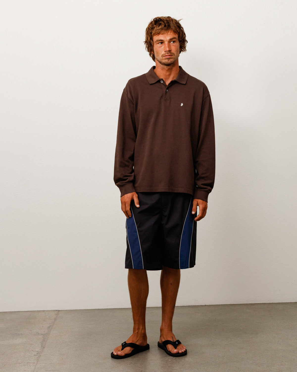 CLASSIC PIQUE LS POLO - Brown