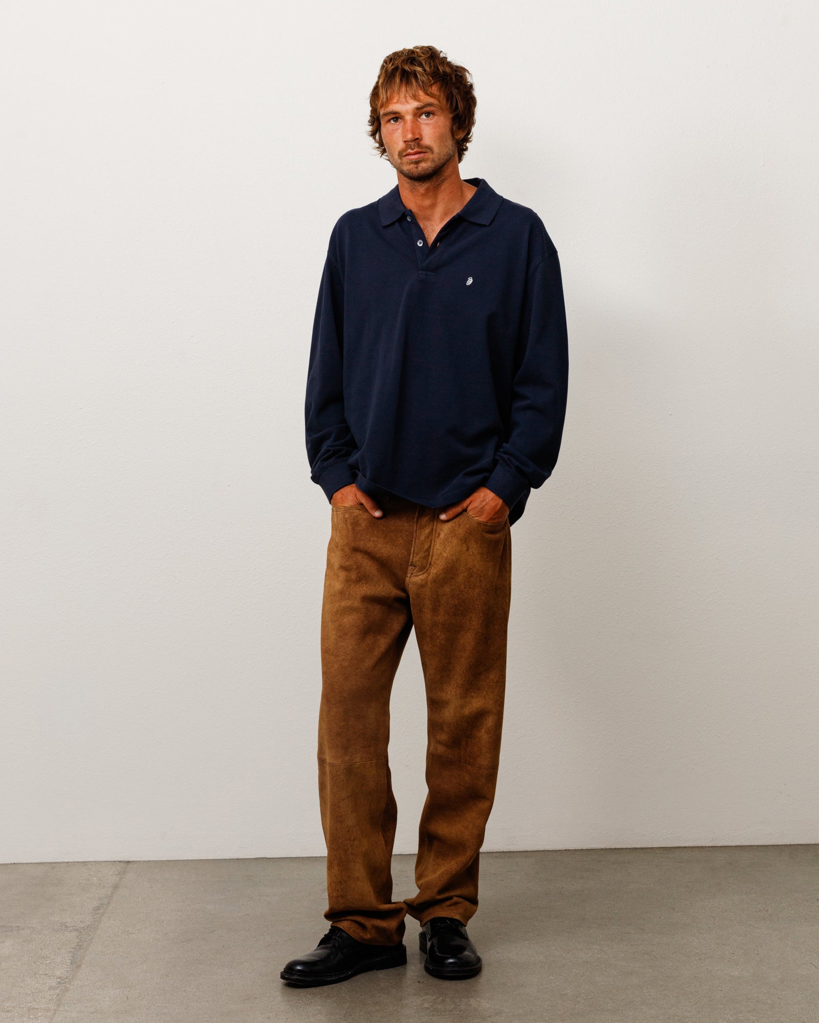 CLASSIC PIQUE LS POLO - Navy