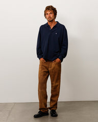 CLASSIC PIQUE LS POLO - Navy