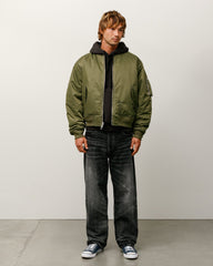 BUILT REVERSIBLE BOMBER JACKET - Olive