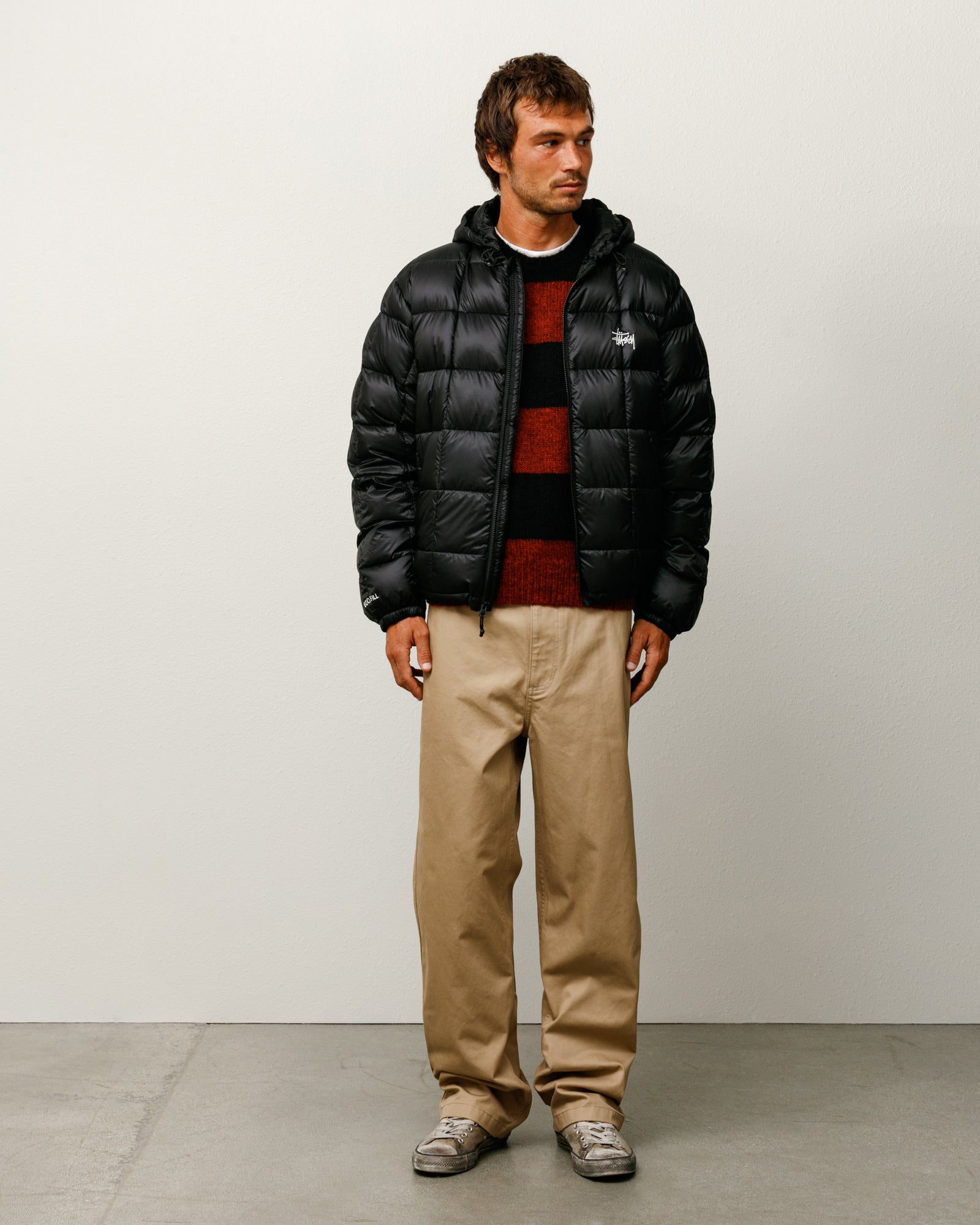 MIDWEIGHT HOODED PUFFER - Black