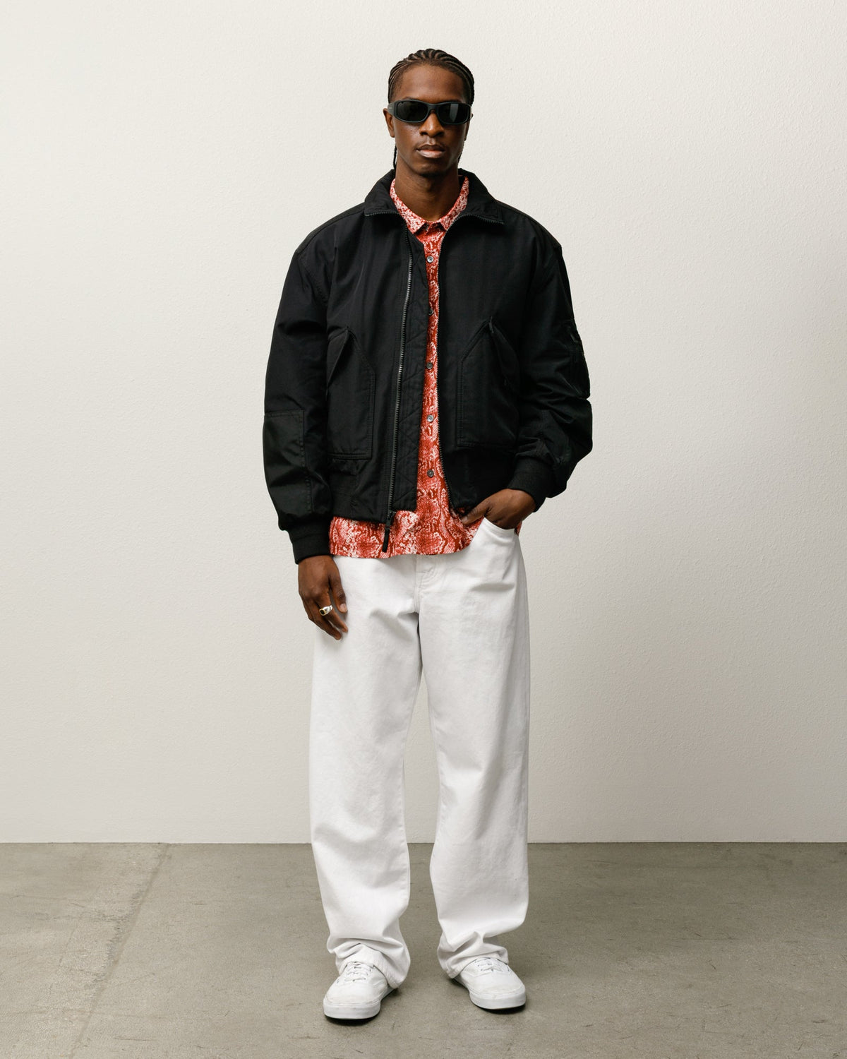 MOCK NECK FLIGHT BOMBER - Black