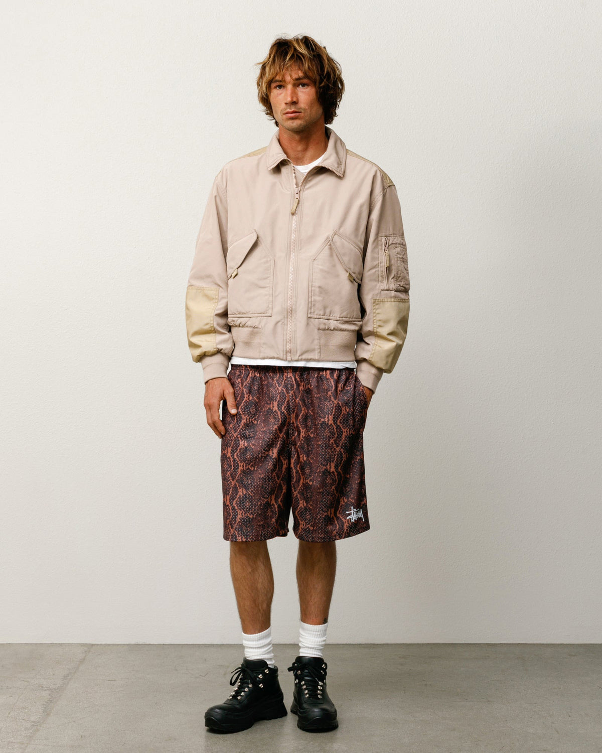 MOCK NECK FLIGHT BOMBER - Khaki
