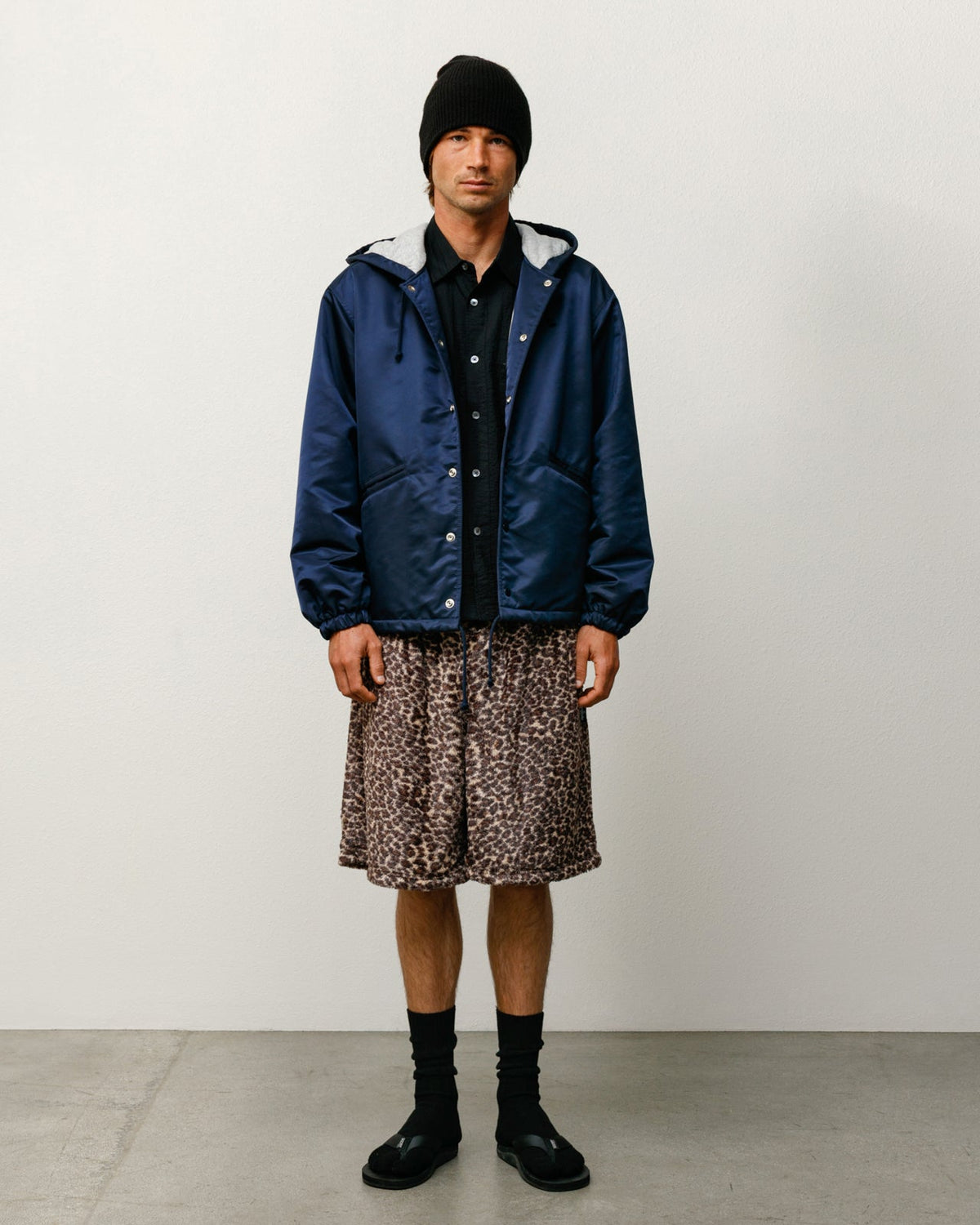 HOODED COACHES JACKET - Navy