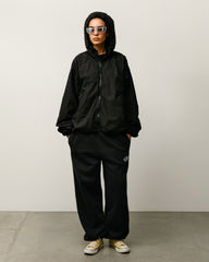DOUBLE COTTON HOODED JACKET - Black