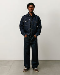 DENIM TRUCKER JACKET - Rinsed Indigo
