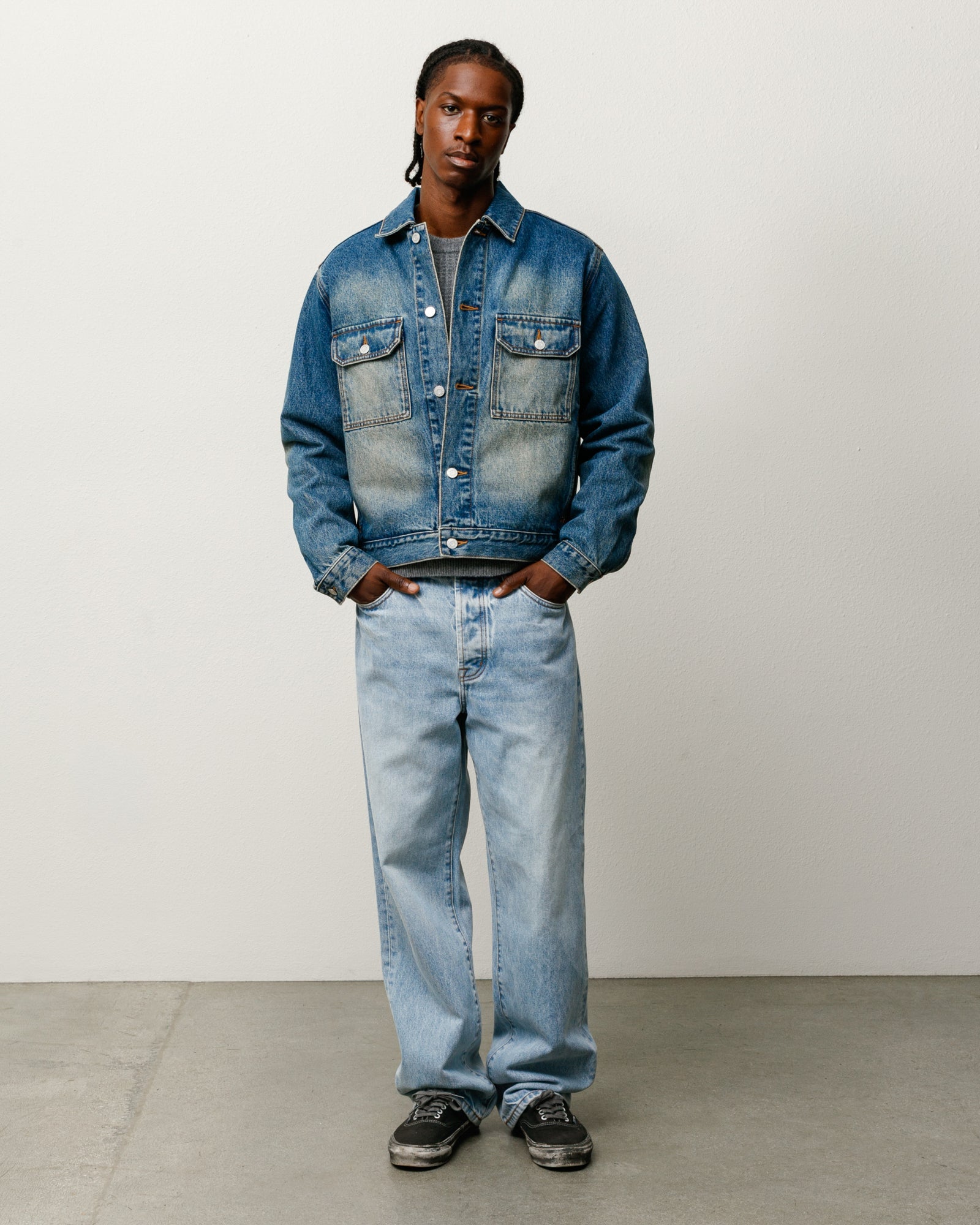 DENIM TRUCKER JACKET - Dark Wash Indigo
